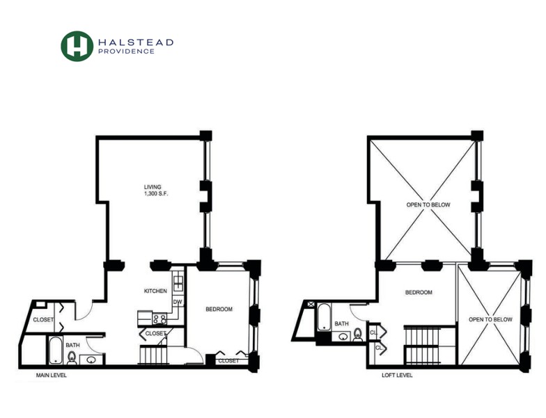 Floorplan for Apartment #P312, 2 bedroom unit at Halstead Providence
